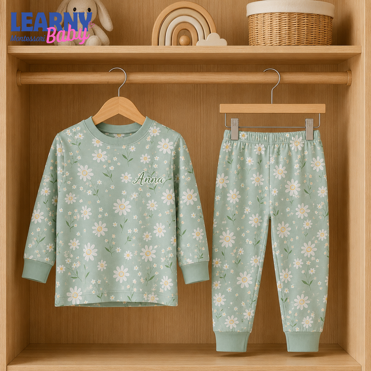 Bamboo Baby Pajamas – Personalized Daisy Toddler Pajama Set