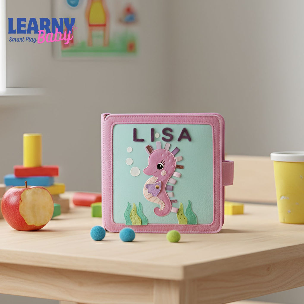 Montessori Personalized Quiet Book for Toddlers, Custom Name Felt Busy Book, Sensory Activity Toy, Fine Motor Learning Gift
