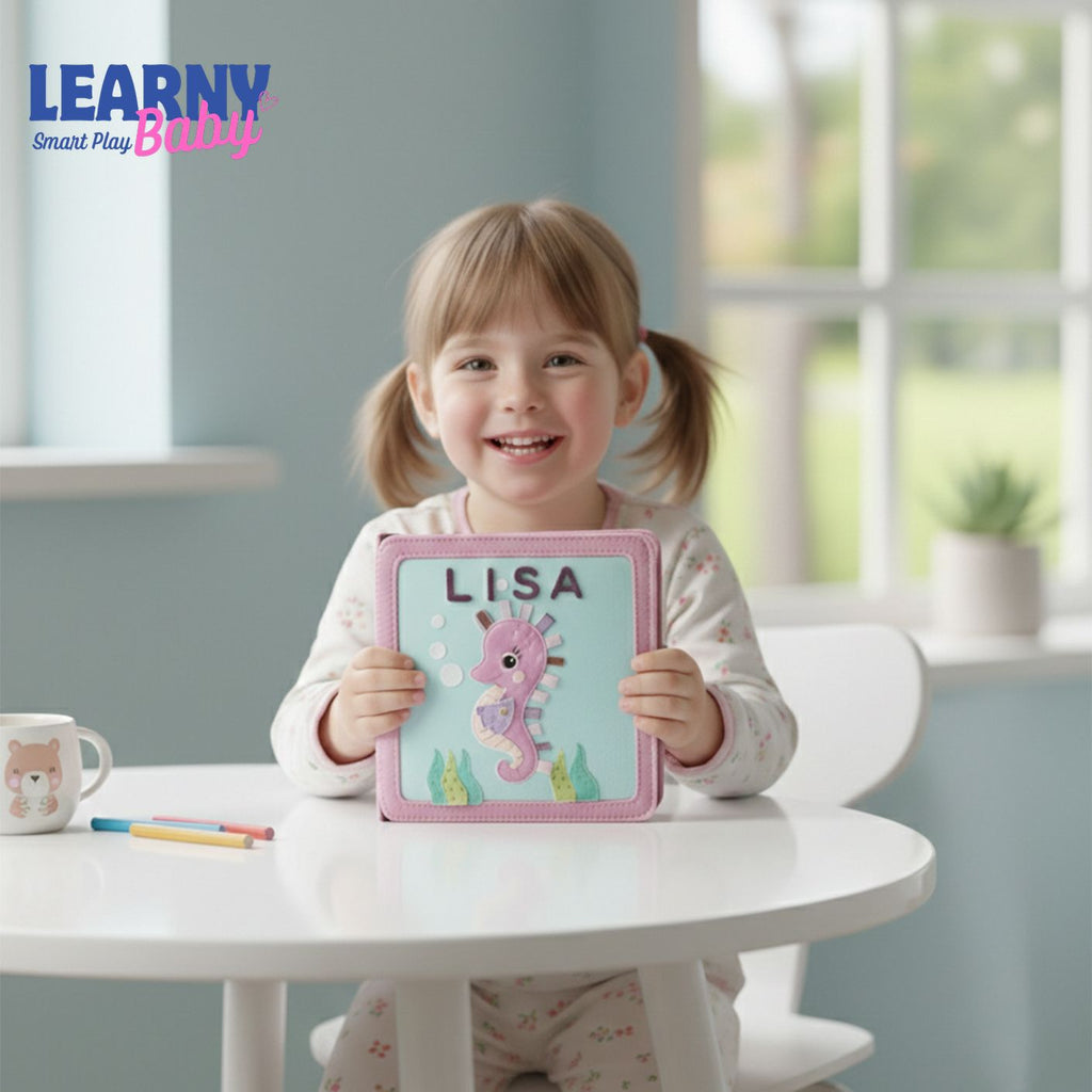 Montessori Personalized Quiet Book for Toddlers, Custom Name Felt Busy Book, Sensory Activity Toy, Fine Motor Learning Gift