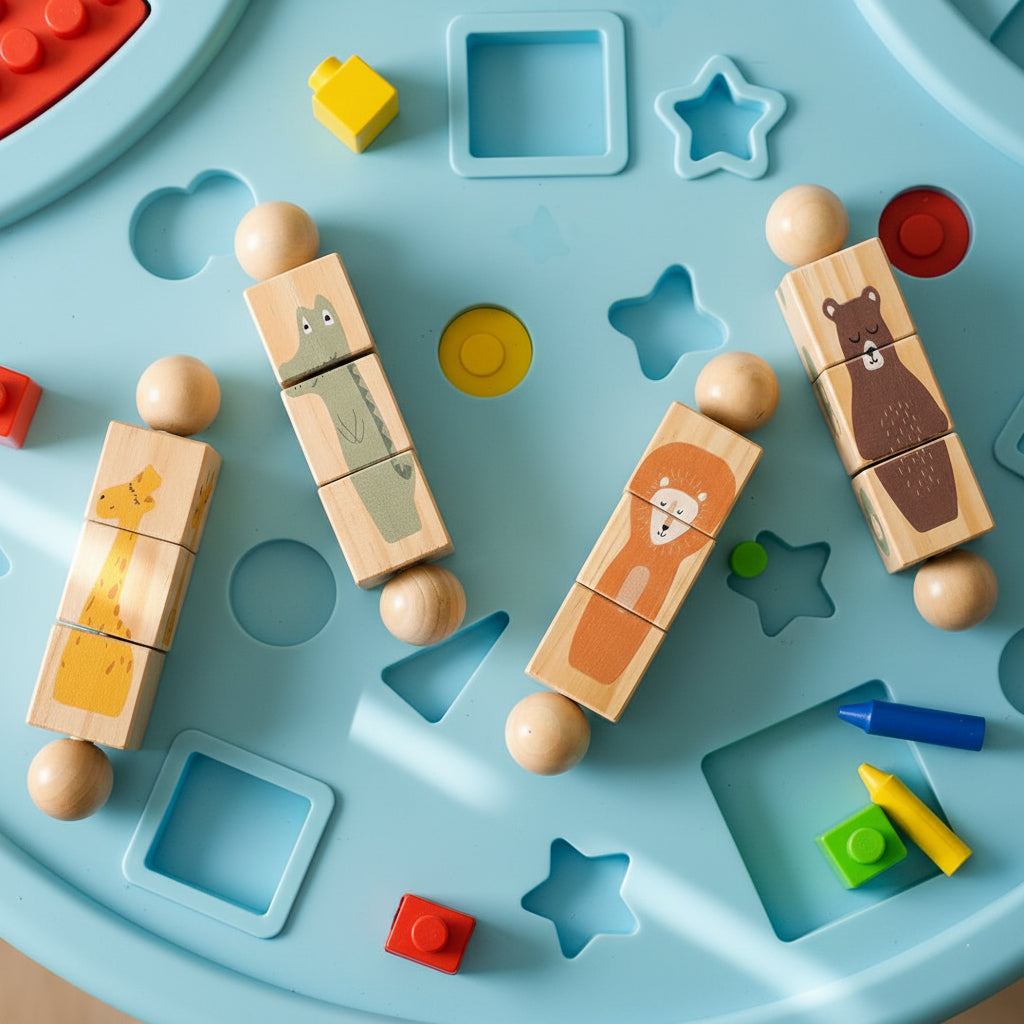 Montessori Wooden Rotating Animal Puzzle – Early Learning & Fine Motor Skills Toy for Toddlers | Ages 1.5–4