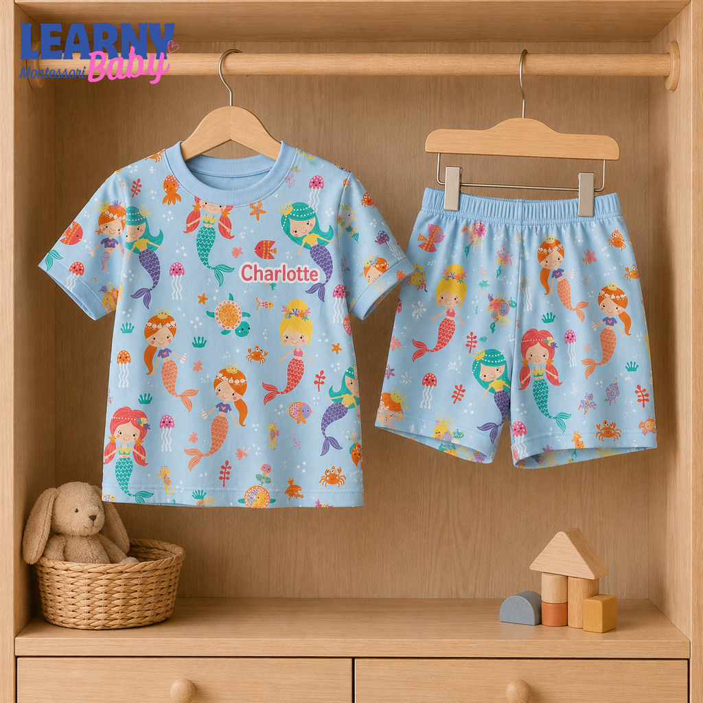 Bamboo Baby Pajamas – Personalized Mermaid Toddler Pajama Set