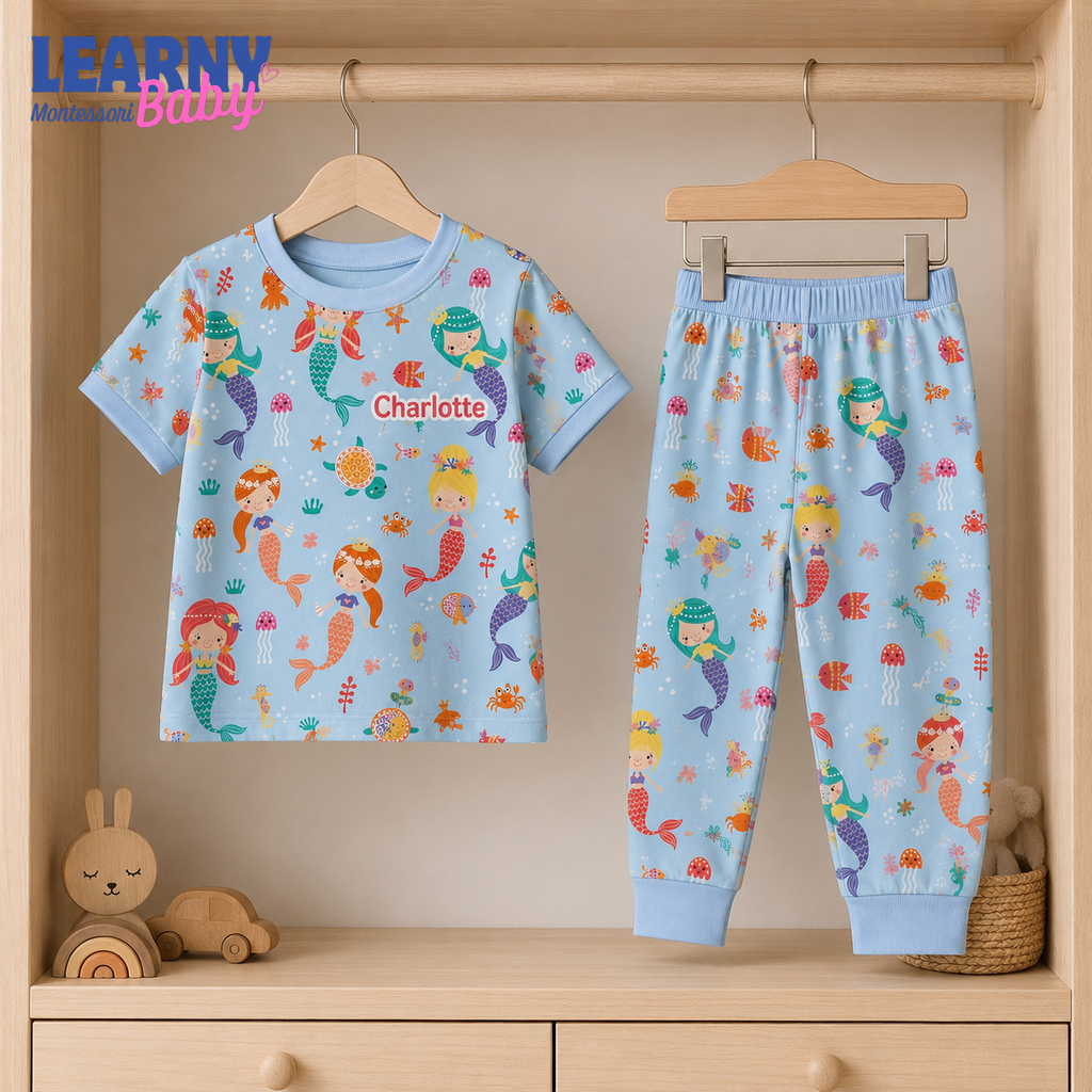 Bamboo Baby Pajamas – Personalized Mermaid Toddler Pajama Set
