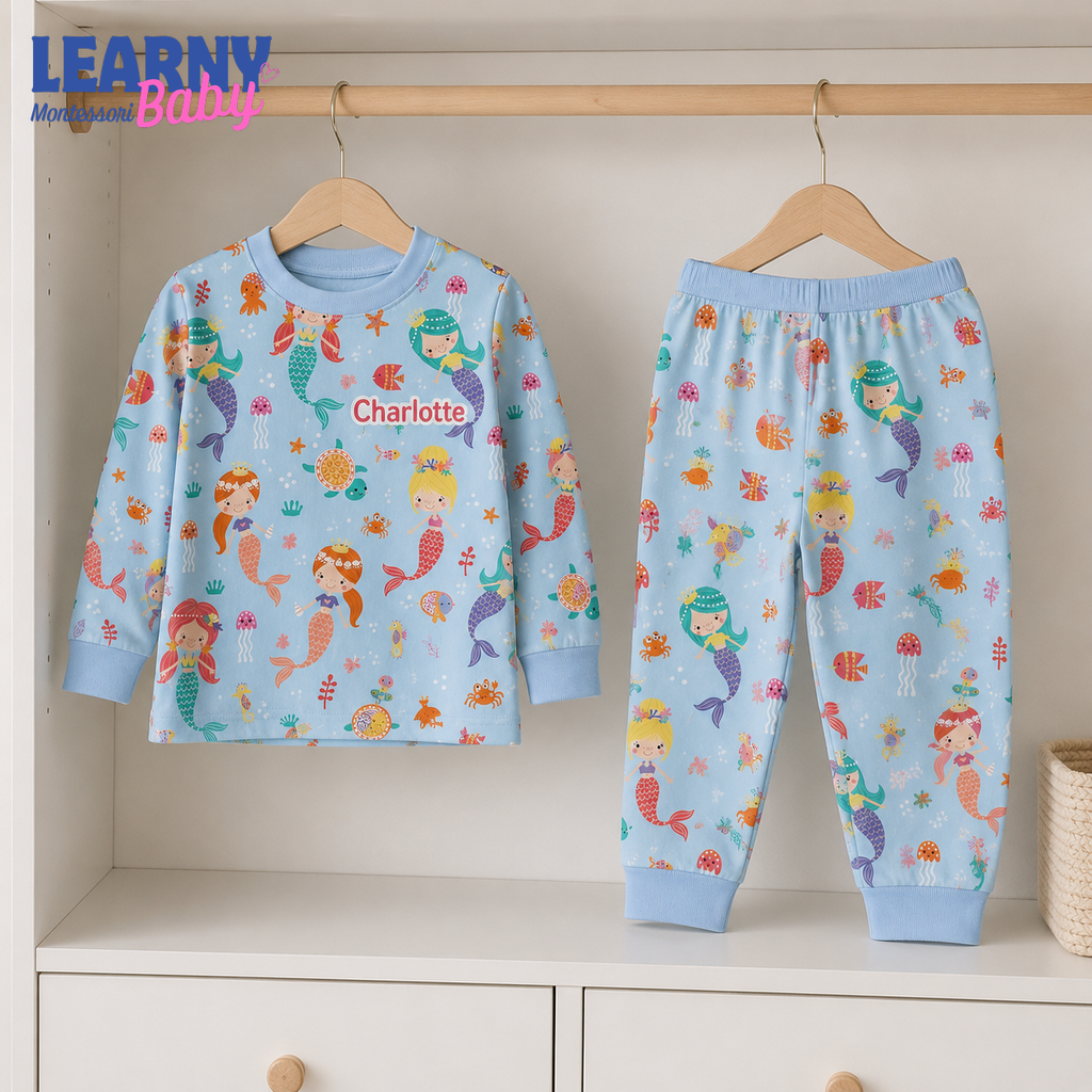 Bamboo Baby Pajamas – Personalized Mermaid Toddler Pajama Set