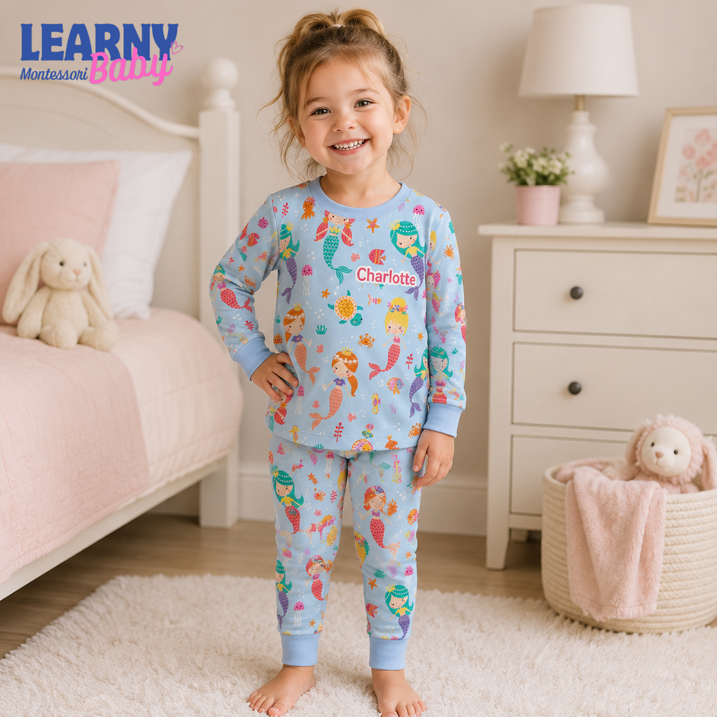 Bamboo Baby Pajamas – Personalized Mermaid Toddler Pajama Set