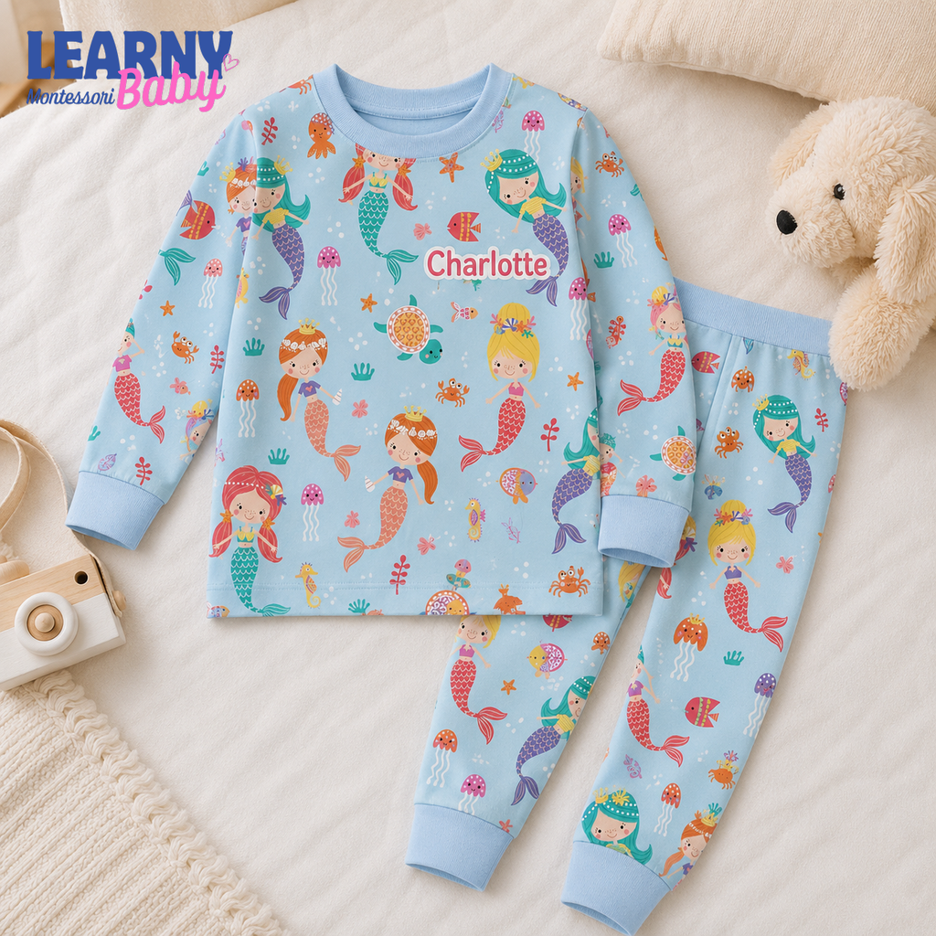 Bamboo Baby Pajamas – Personalized Mermaid Toddler Pajama Set