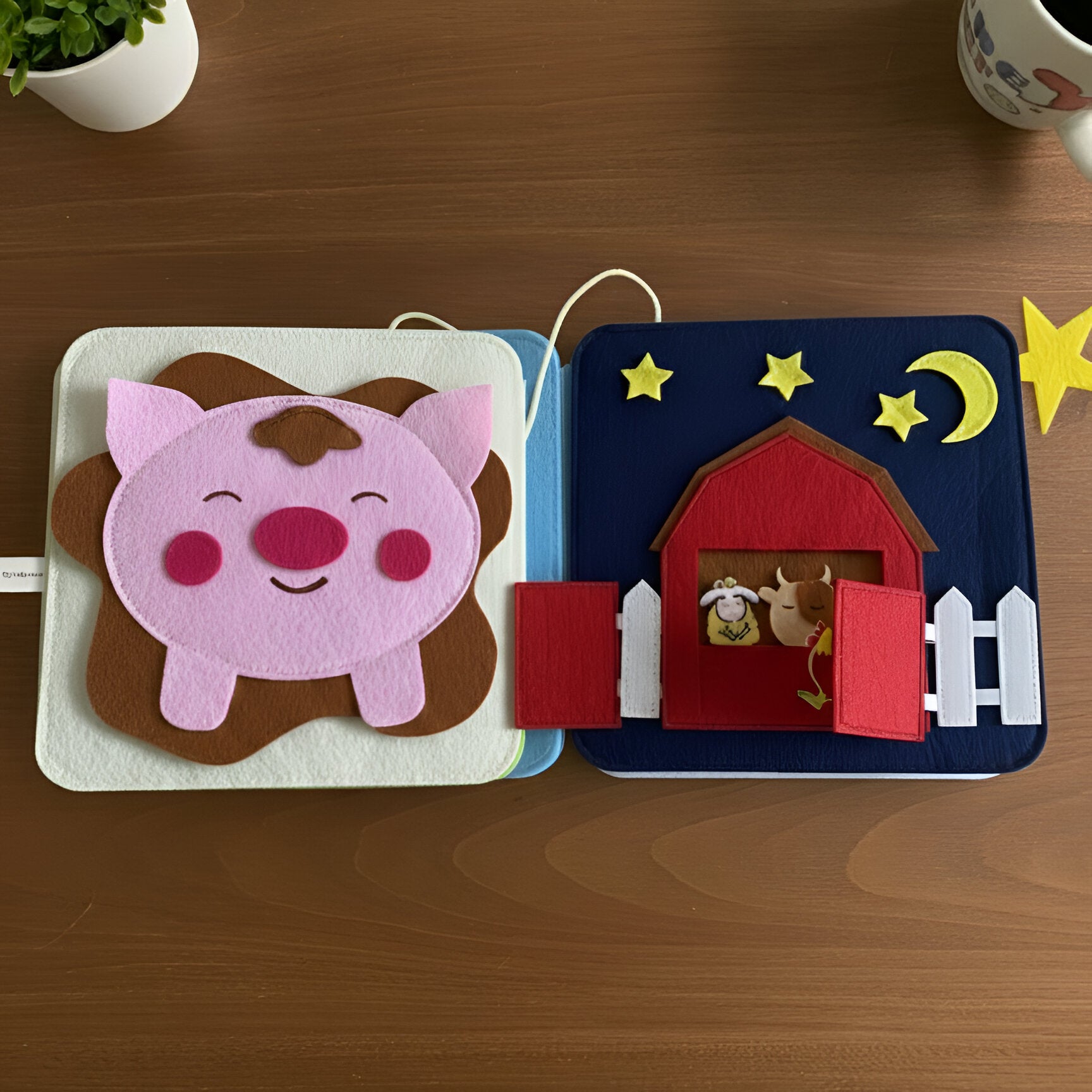 Personalized Farm Quiet Book, Handmade Montessori Busy Book, Felt Activity Book for Toddlers, Baby Birthday Gift, Montessori Busy Book