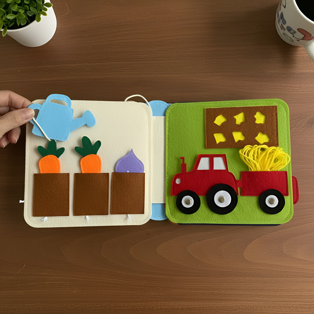 Personalized Farm Quiet Book, Handmade Montessori Busy Book, Felt Activity Book for Toddlers, Baby Birthday Gift, Montessori Busy Book