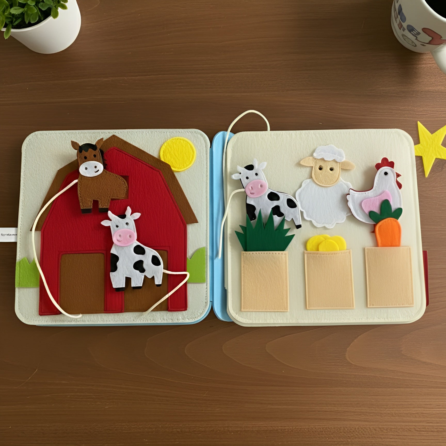 Personalized Farm Quiet Book, Handmade Montessori Busy Book, Felt Activity Book for Toddlers, Baby Birthday Gift, Montessori Busy Book