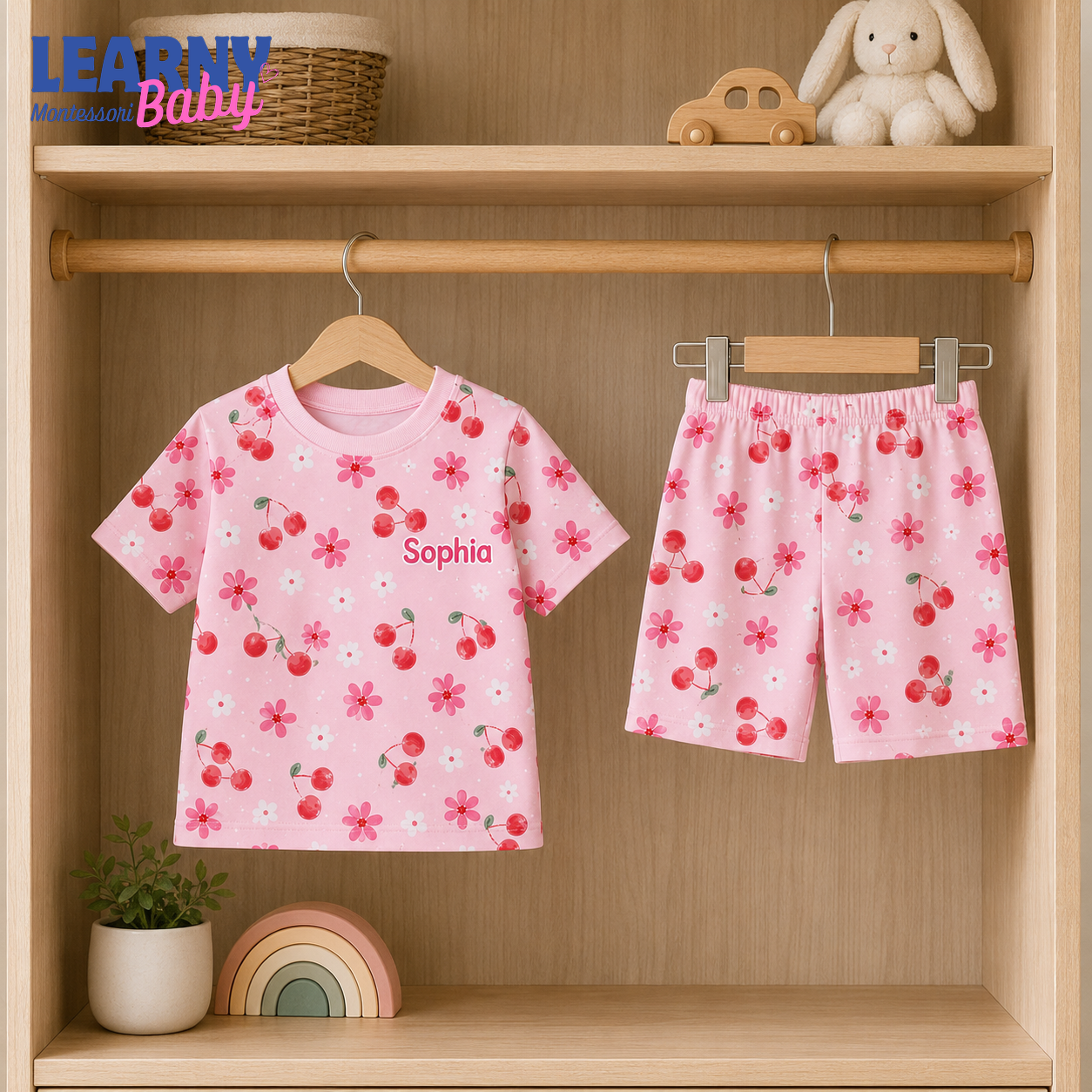 Bamboo Baby Pajamas – Personalized Cherry Toddler Pajama Set