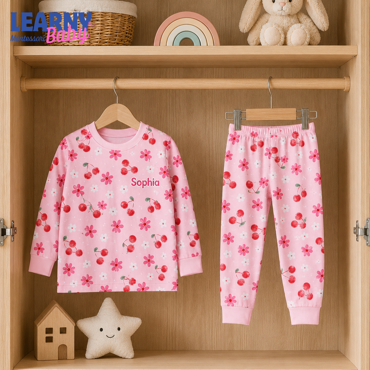 Bamboo Baby Pajamas – Personalized Cherry Toddler Pajama Set