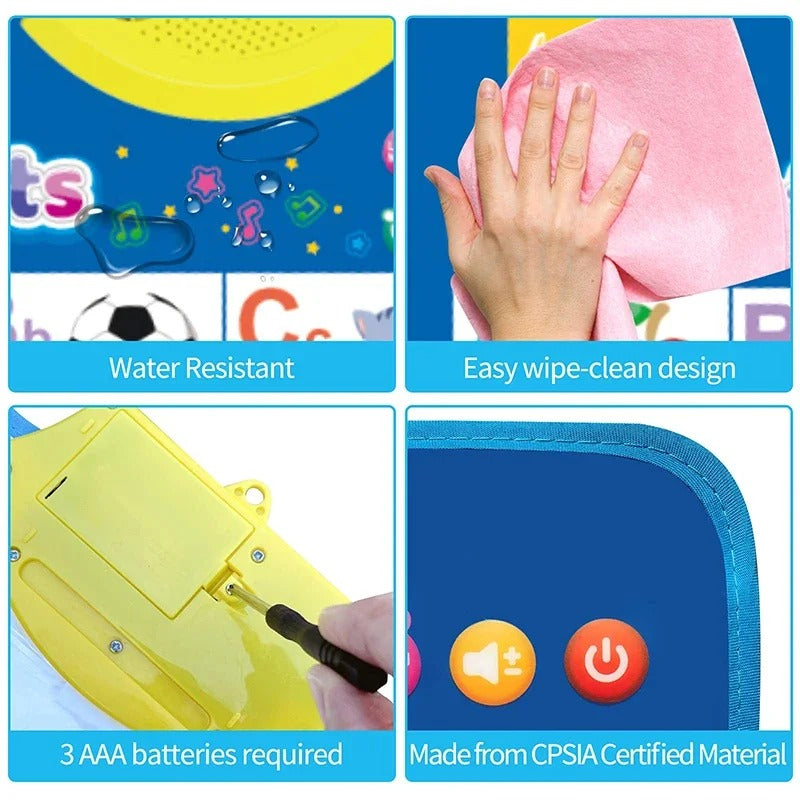 Electronic English Alphabet Wall Chart for Kids, Talking ABC & 123 with Music, Early Language Learning, Ages 1.5–5