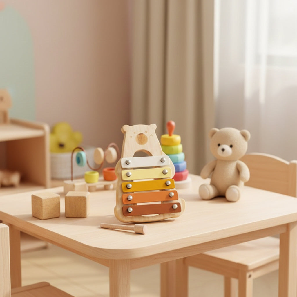 Wooden Musical Instrument Set for Kids, Montessori Percussion & Xylophone Toy, Early Music & Fine Motor Skills, Ages 1–4