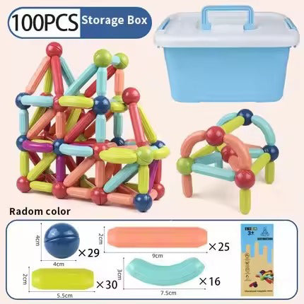 Magnetic Building Blocks Set for Kids, STEM Montessori Rods & Balls Construction Toy, Creative Learning & Spatial Skills, Ages 3–8