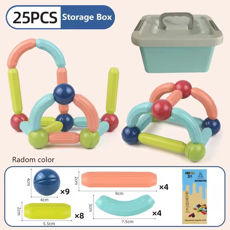 Magnetic Building Blocks Set for Kids, STEM Montessori Rods & Balls Construction Toy, Creative Learning & Spatial Skills, Ages 3–8