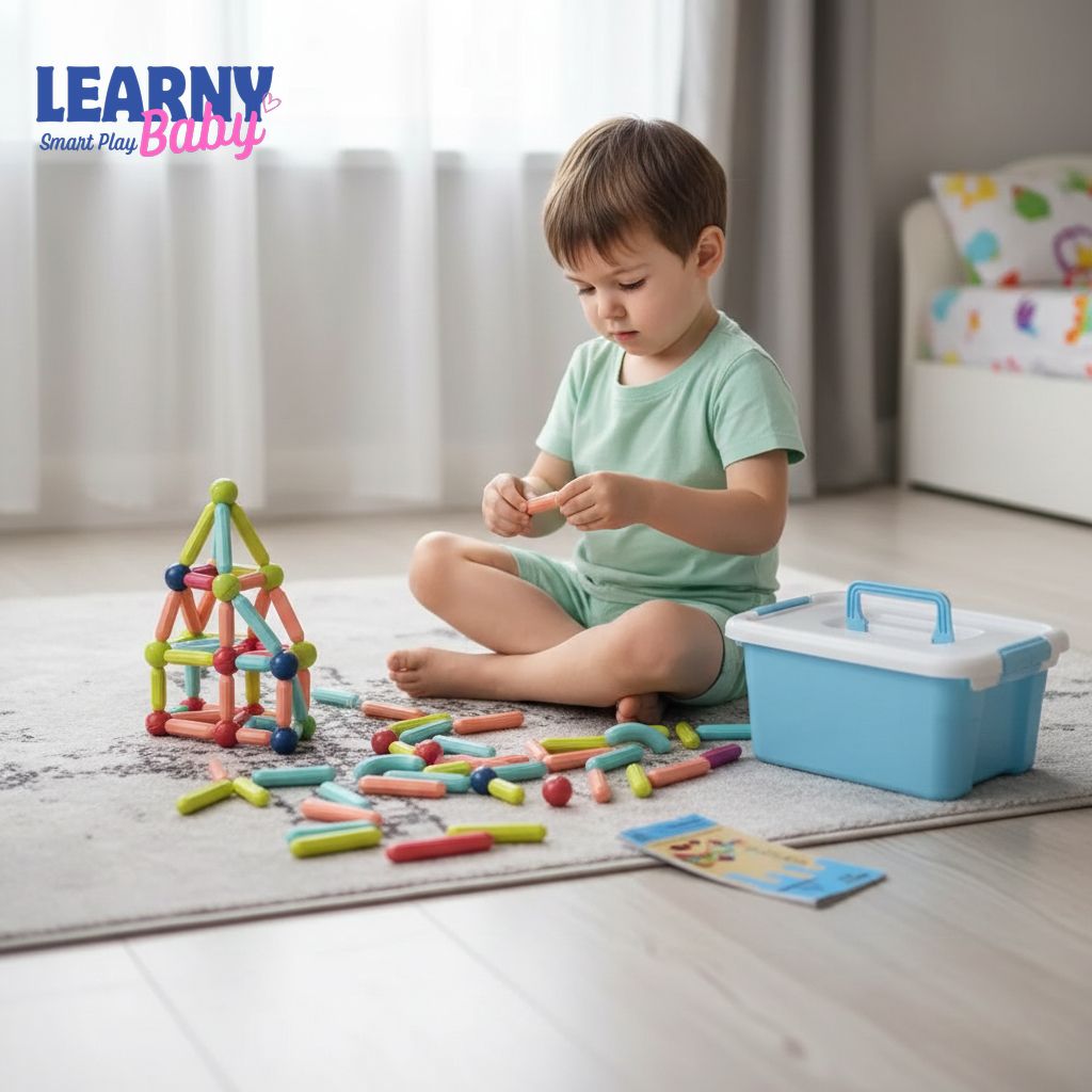 Magnetic Building Blocks Set for Kids, STEM Montessori Rods & Balls Construction Toy, Creative Learning & Spatial Skills, Ages 3–8