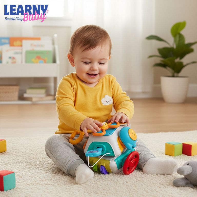 Montessori Busy Board Cube for Toddlers – Sensory Activity Travel Toy with Locks & Fine Motor Skills Learning Box