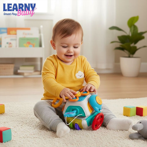 Montessori Busy Board Cube for Toddlers – Sensory Activity Travel Toy with Locks & Fine Motor Skills Learning Box