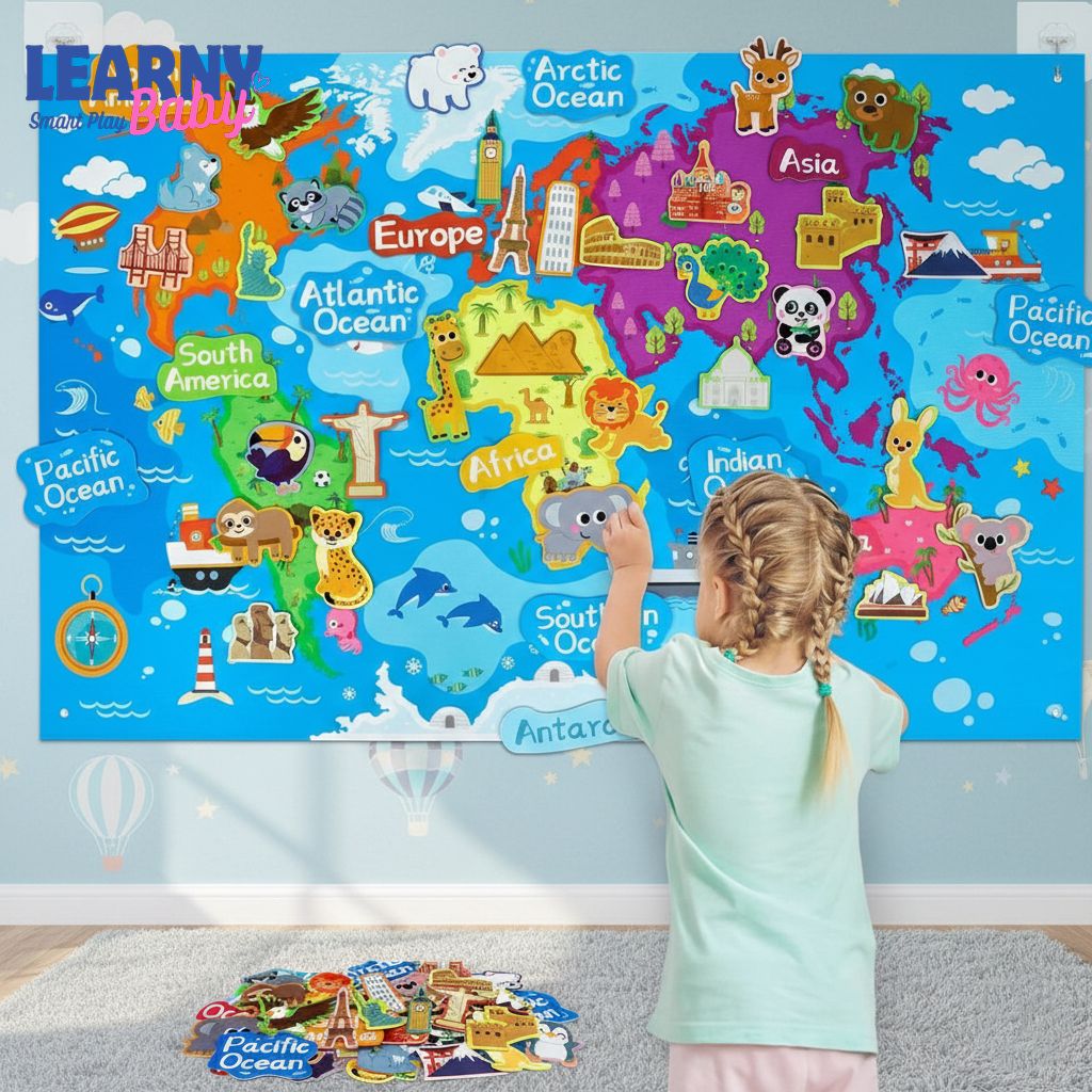 Montessori Space Felt Story Board for Toddlers, Solar System Felt Board Wall Hanging, Preschool Interactive Learning Toy, Space Theme Busy Board Gift