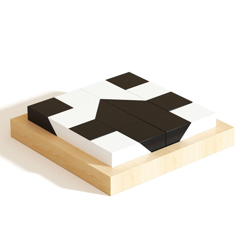 Wooden Logic Puzzle Toy for Kids, Montessori Spatial Thinking Game with 80 Challenges, Brain Training Ages 5–10