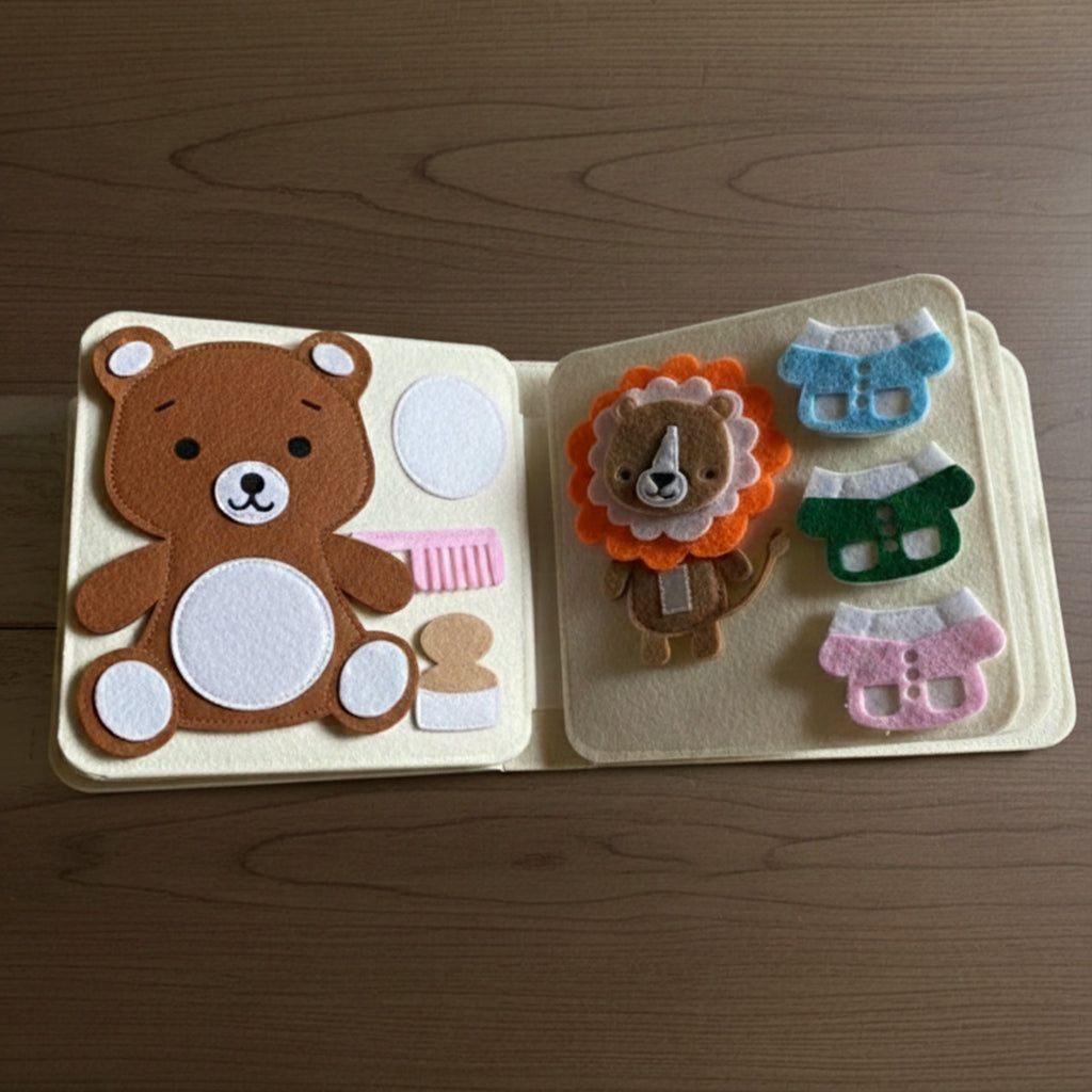 Personalized Felt Quiet Book, Custom Quiet Book Animal for Toddlers, Handmade Montessori Activity Book, Montessori Busy Book, Baby Gift