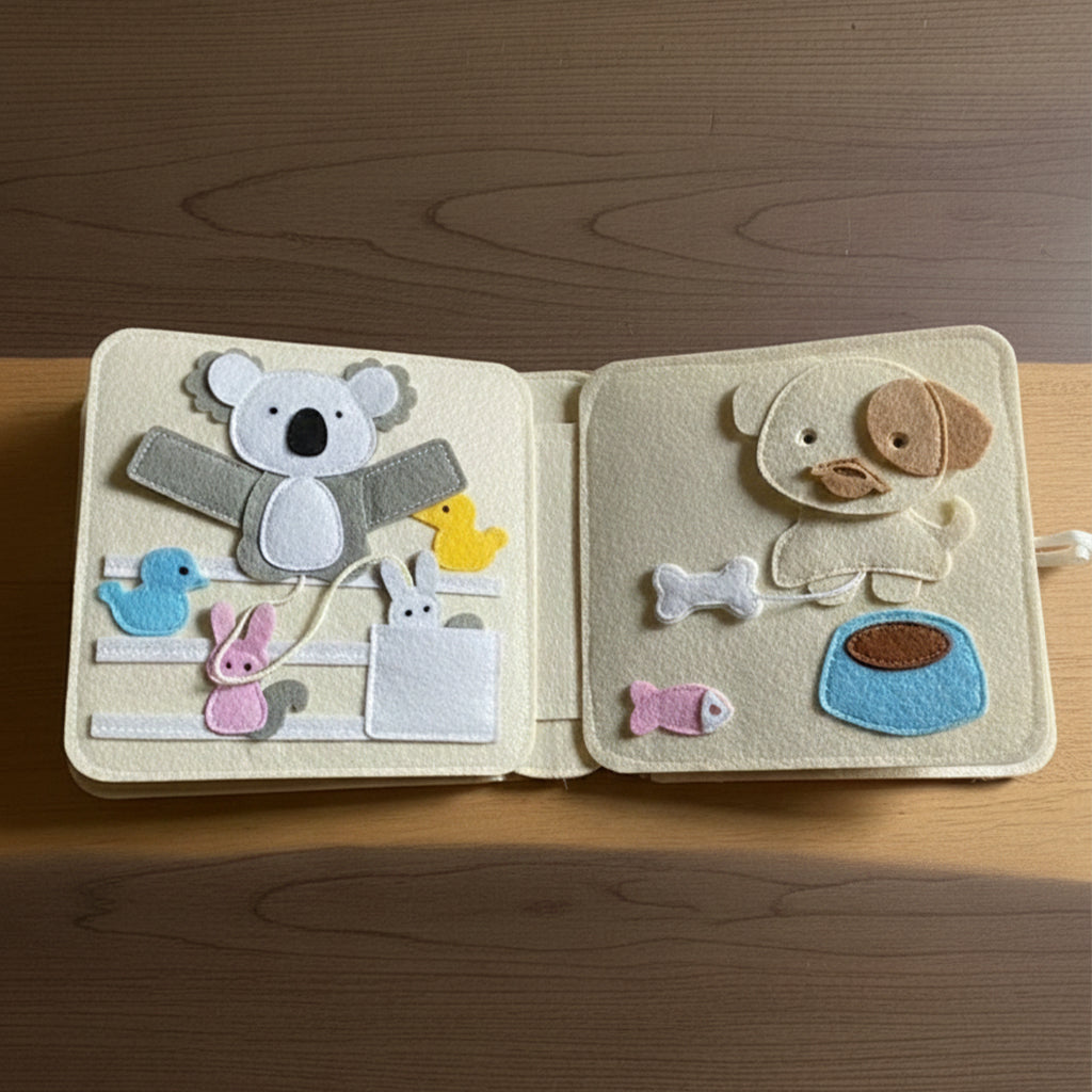 Personalized Felt Quiet Book, Custom Quiet Book Animal for Toddlers, Handmade Montessori Activity Book, Montessori Busy Book, Baby Gift