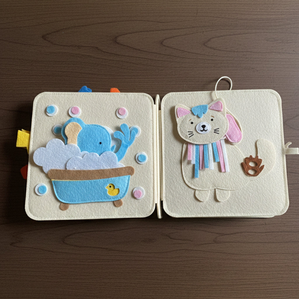 Personalized Felt Quiet Book, Custom Quiet Book Animal for Toddlers, Handmade Montessori Activity Book, Montessori Busy Book, Baby Gift