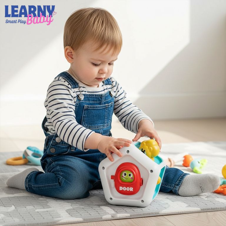 Baby Busy Board Cube Sensory Toy – Educational Toddler Learning Activity Box with Locks, Fine Motor Skills Travel Toy
