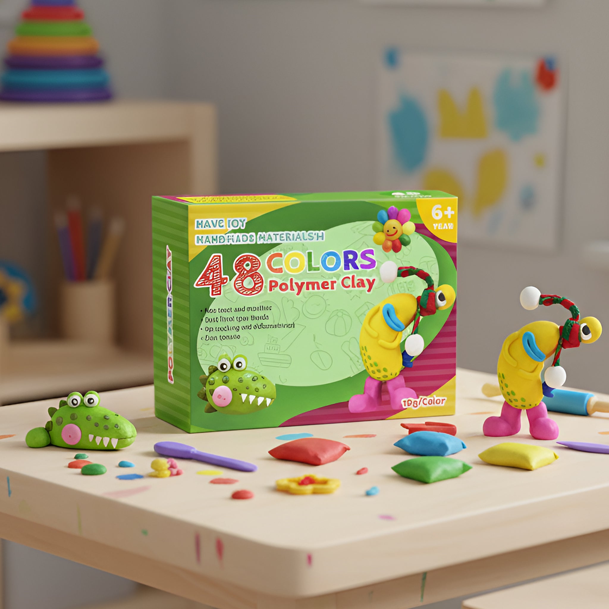 Kids Polymer Clay Craft Kit with Tools, Oven-Bake DIY Jewelry & Accessories, Fine Motor & Creativity, Ages 5 -8