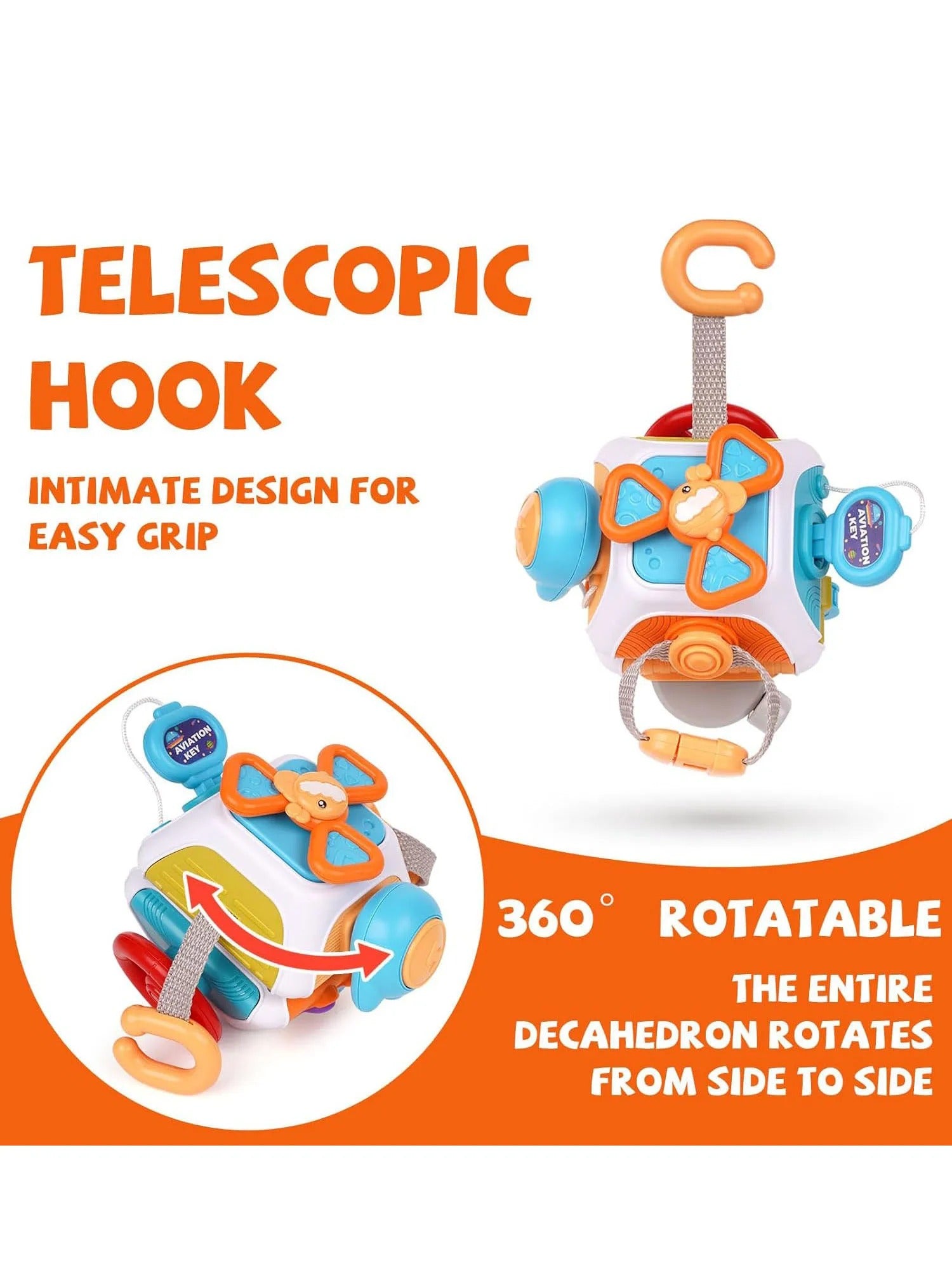 Montessori Busy Board Cube for Toddlers – Sensory Activity Travel Toy with Locks & Fine Motor Skills Learning Box