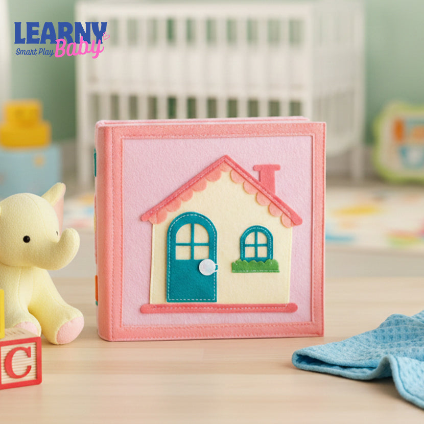 Dollhouse Felt Quiet Book for Toddlers – Daily Routine Busy Book, Montessori Soft Activity Book for Kids