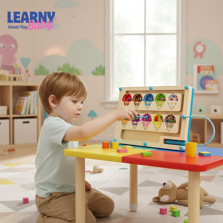 Magnetic Maze Toy with Number Beads – Puzzle & Focus Training Game | Fine Motor & Logic Skills, Ages 3–6