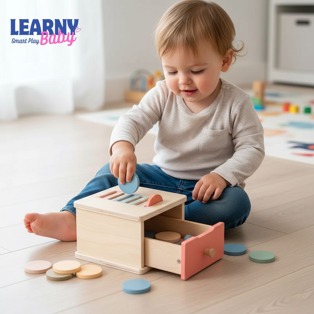 Montessori Wooden Color & Shape Sorting Drawer Box Toy – Busy Board Matching & Fine Motor Skills | Ages 2–5