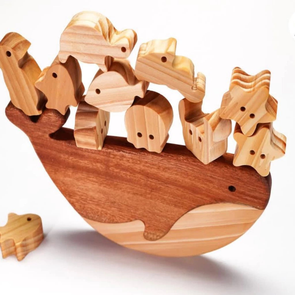 Wooden Balance Fish Toy, Educational Wooden Stacking & Balancing Game for Kids, Montessori Learning Toy to Improve Patience, Focus, and Fine Motor Skills