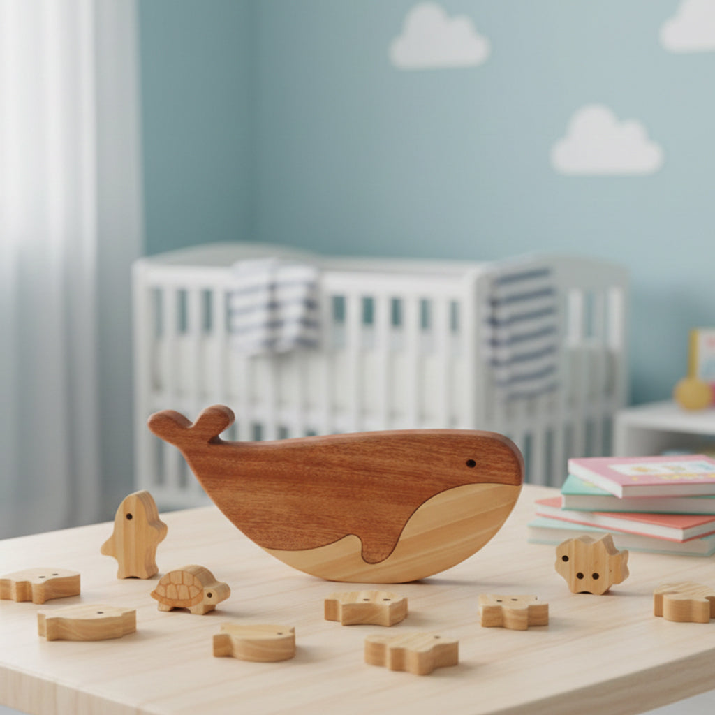 Wooden Balance Fish Toy, Educational Wooden Stacking & Balancing Game for Kids, Montessori Learning Toy to Improve Patience, Focus, and Fine Motor Skills