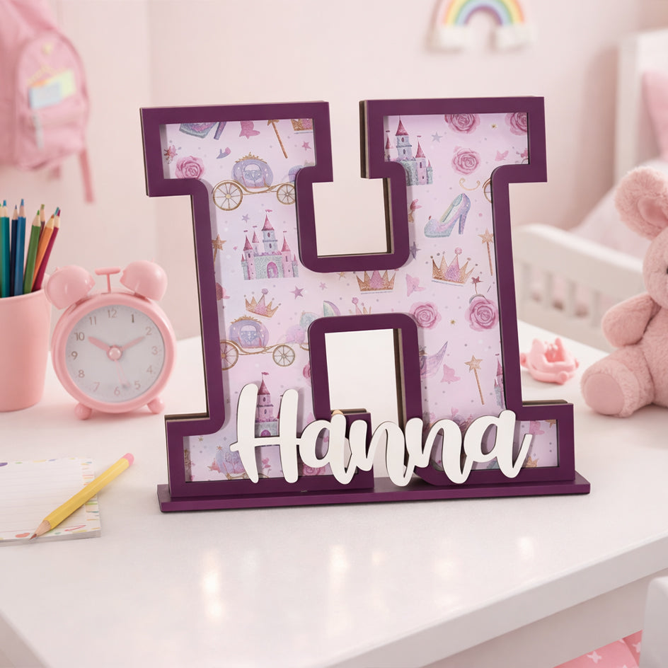 Personalized Princess Piggy Bank, Wooden Coin Bank for Kids, Custom Name, Birthday Gift, Pink Nursery Decor, Gift For Girl