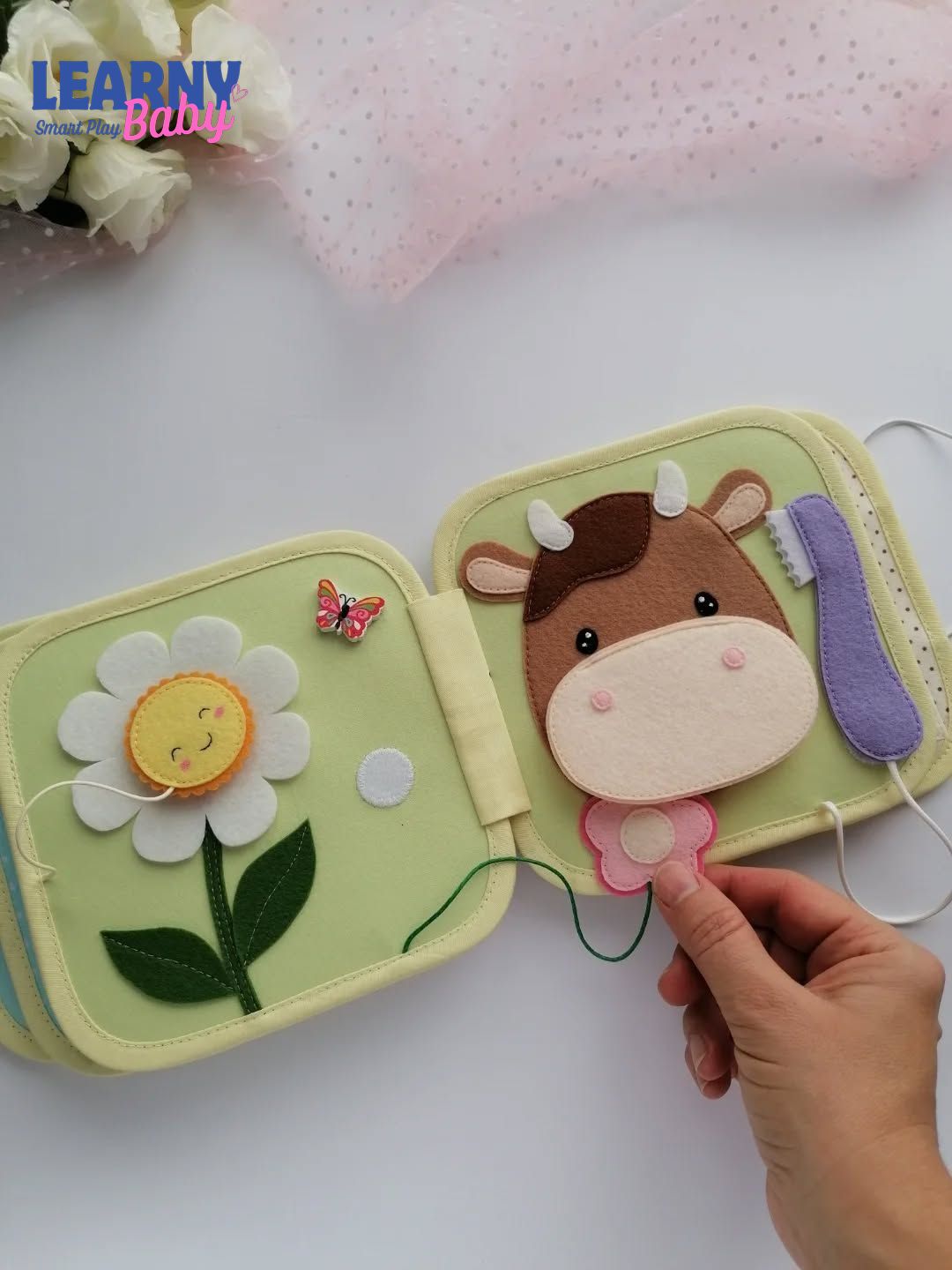 Montessori Busy Book for Toddlers, Personalized Quiet Book with Name & Photo, Sensory Fine Motor Activity, Screen-Free Toy Ages 1–4