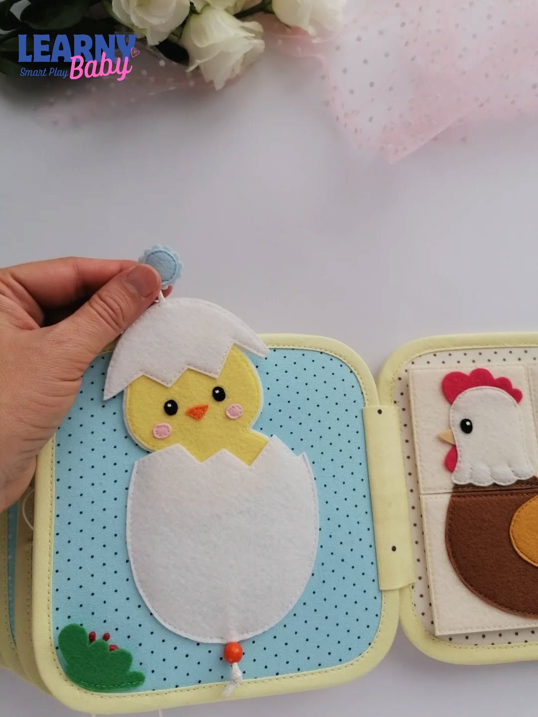 Montessori Busy Book for Toddlers, Personalized Quiet Book with Name & Photo, Sensory Fine Motor Activity, Screen-Free Toy Ages 1–4