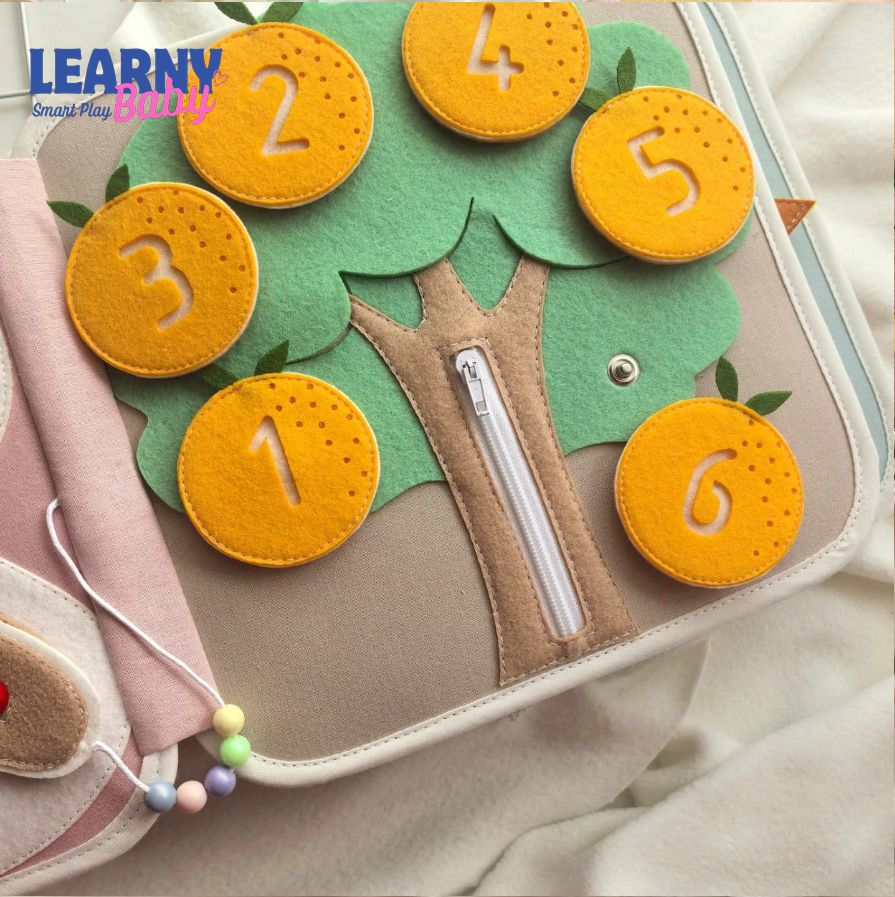 Montessori Quiet Book for Toddlers, Interactive Felt Busy Book, Counting Numbers 1–10, Fine Motor Skills Learning Toy for Kids