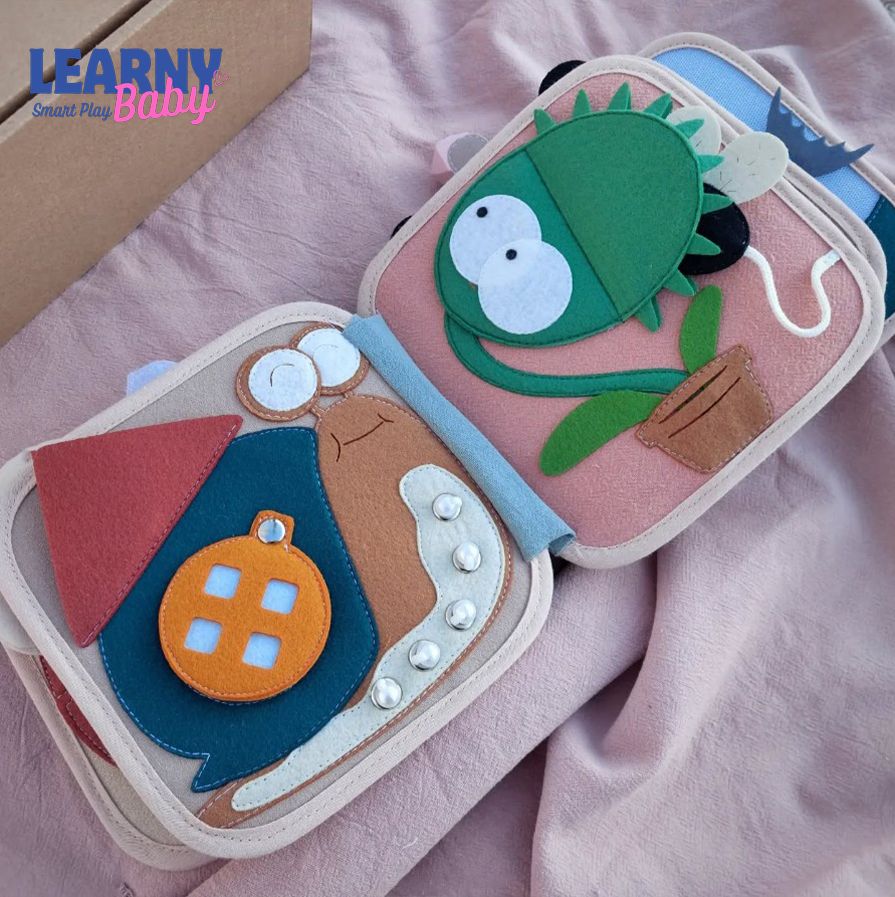 Personalized Felt Quiet Book for Toddlers, Lion Theme Busy Book, Montessori Learning Toy, Custom Name Soft Book, Baby Boy Gift, Fine Motor Skills Activity