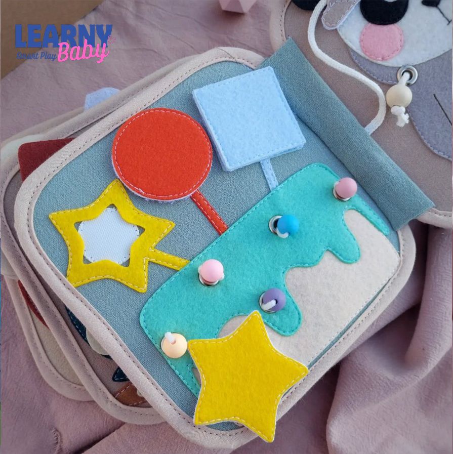 Personalized Felt Quiet Book for Toddlers, Lion Theme Busy Book, Montessori Learning Toy, Custom Name Soft Book, Baby Boy Gift, Fine Motor Skills Activity