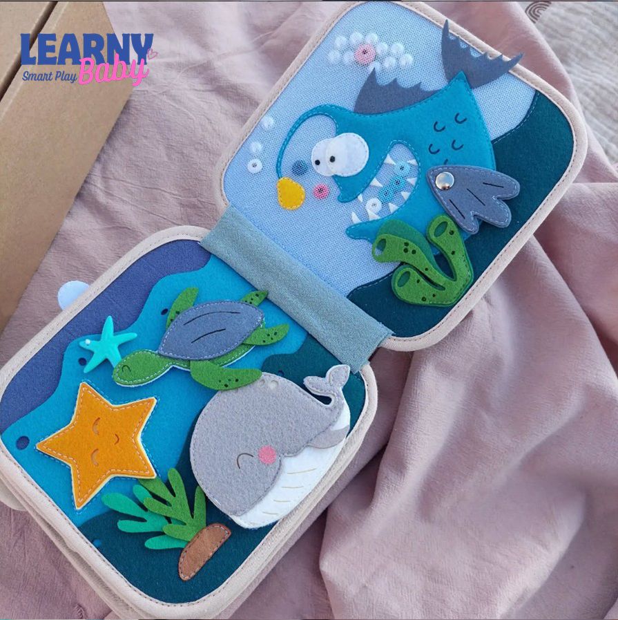 Personalized Felt Quiet Book for Toddlers, Lion Theme Busy Book, Montessori Learning Toy, Custom Name Soft Book, Baby Boy Gift, Fine Motor Skills Activity