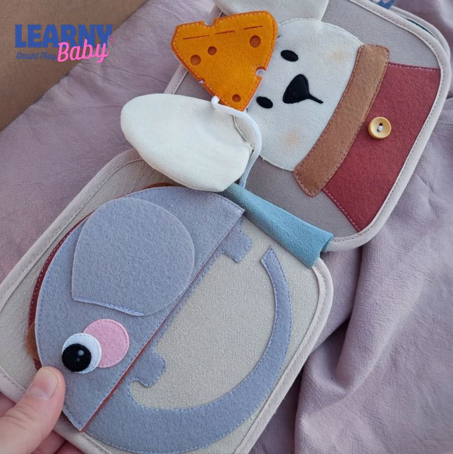 Personalized Felt Quiet Book for Toddlers, Lion Theme Busy Book, Montessori Learning Toy, Custom Name Soft Book, Baby Boy Gift, Fine Motor Skills Activity