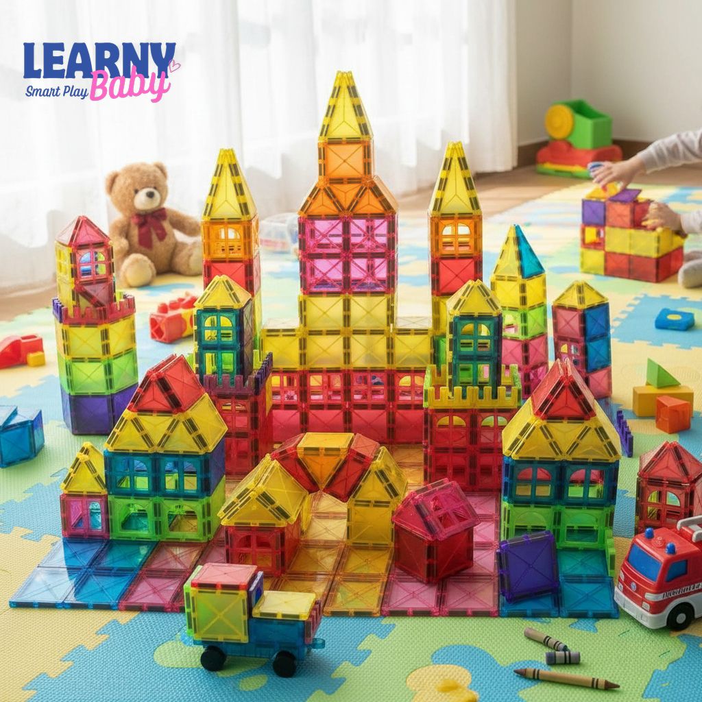 Magnetic Building Blocks Construction Set – STEM Montessori Sensory DIY Toy, Creative Learning & Spatial Skills, Ages 3–8