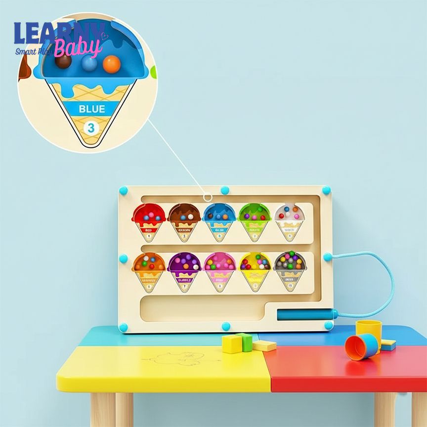 Magnetic Maze Toy with Number Beads – Puzzle & Focus Training Game | Fine Motor & Logic Skills, Ages 3–6