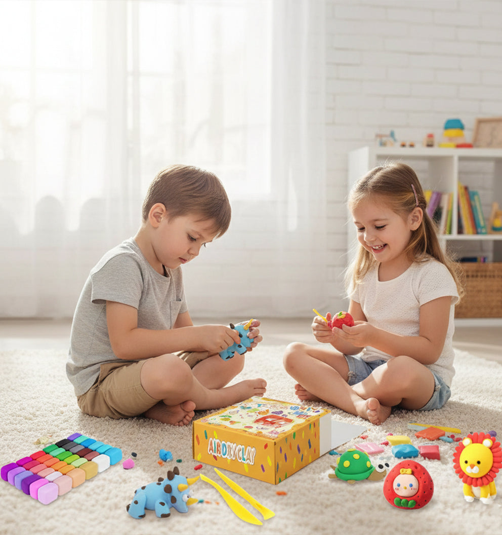 36-Color Air Dry Clay Kit for Kids, 3D Modeling & Creative Sculpting Set, Non-Toxic DIY Craft, Ages 4–9