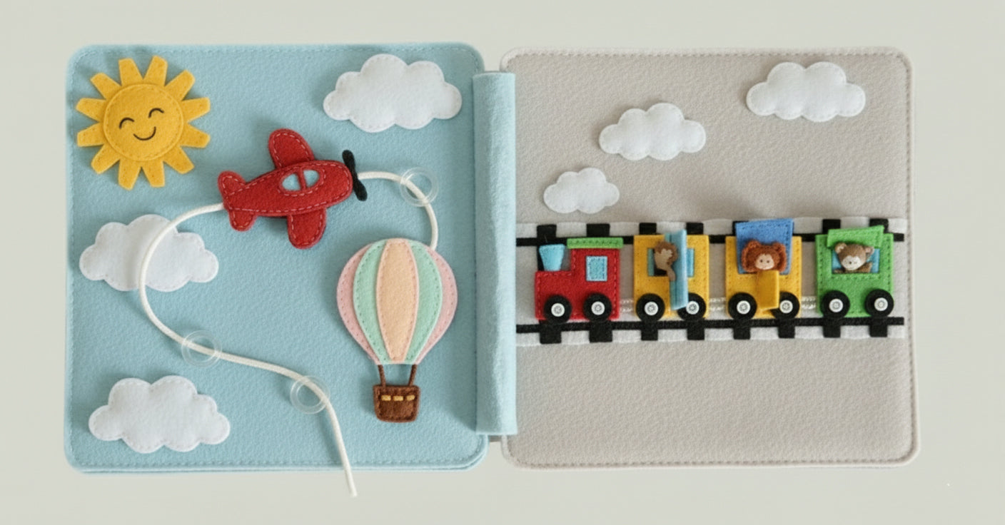 Personalized Travel Quiet Book for Baby, Custom Name Felt Book, Baby Boy Christmas Gift, Sensory Busy Book for Toddlers, Baby Birthday Gift