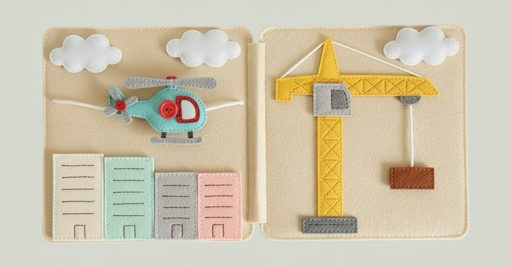 Personalized Travel Quiet Book for Baby, Custom Name Felt Book, Baby Boy Christmas Gift, Sensory Busy Book for Toddlers, Baby Birthday Gift