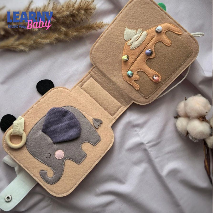 Montessori Quiet Book for Toddlers 1-4, Personalized Busy Book with Name, Soft Felt Activity Book, Fine Motor Skills Toy, Screen Free Learning Gift