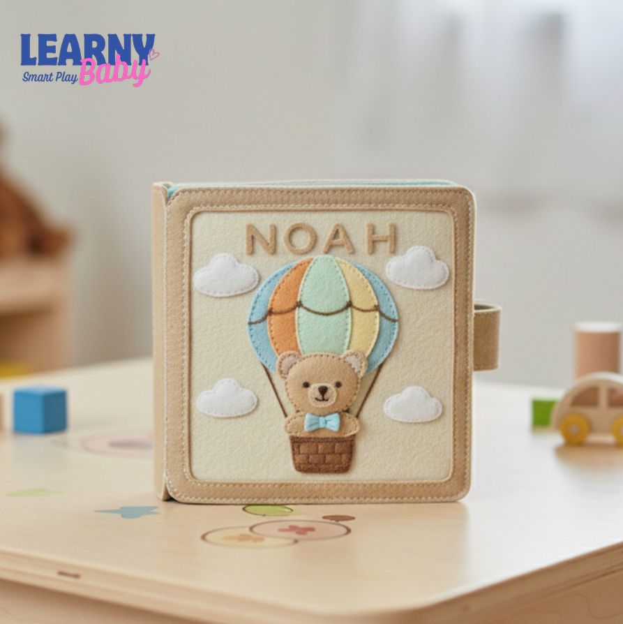 Montessori Quiet Book for Toddlers 1-4, Personalized Busy Book with Name, Soft Felt Activity Book, Fine Motor Skills Toy, Screen Free Learning Gift