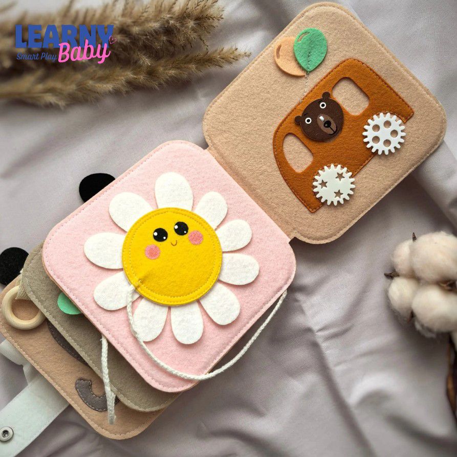 Montessori Quiet Book for Toddlers 1-4, Personalized Busy Book with Name, Soft Felt Activity Book, Fine Motor Skills Toy, Screen Free Learning Gift